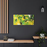 Abstract Green & Yellow Matte Canvas Print – Vibrant Modern Wall Art