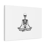 Yoga Skeleton Canvas Print — Meditating Skeleton Wall Art, Minimalist Gothic Home Decor