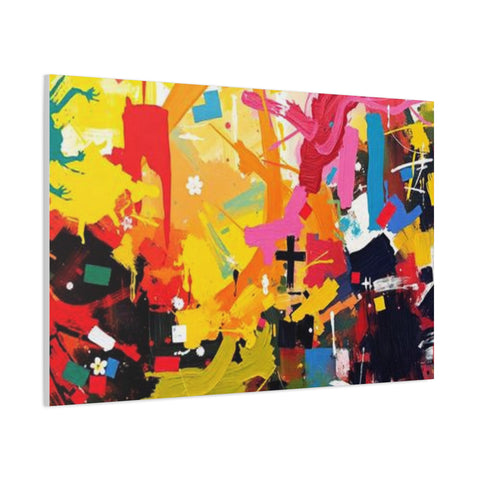Abstract Color Splash Canvas Print - Vibrant Stretched Matte Wall Art