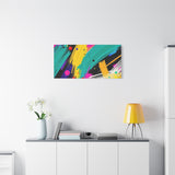 Abstract Neon Brushstroke Canvas Print — Colorful Modern Wall Art
