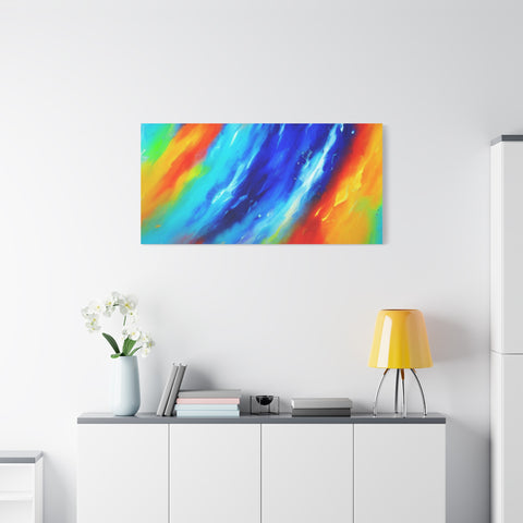 Abstract Rainbow Wave Matte Canvas Print — Vibrant Stretched Wall Art