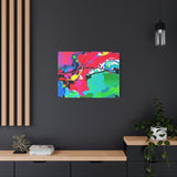 Abstract Neon Splash Matte Canvas Print — Vibrant Colorful Stretched Wall Art