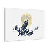 Howling Wolf Moon Matte Canvas Wall Art — Stretched 1.25"