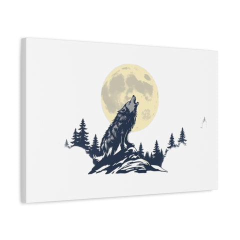 Howling Wolf Moon Matte Canvas Wall Art — Stretched 1.25"