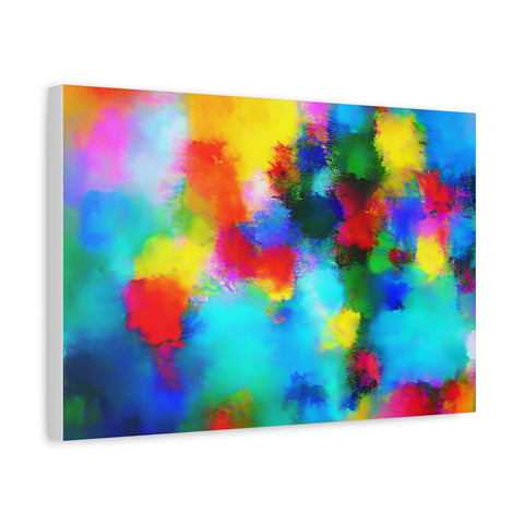 Abstract Rainbow Splash Matte Canvas Print