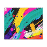 Abstract Neon Brushstroke Canvas Print — Colorful Modern Wall Art