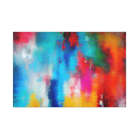 Vibrant Abstract Color Splash Matte Canvas Print