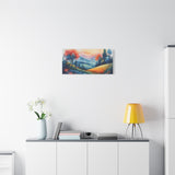 Watercolor Mountain Landscape Canvas Print — Stretched Matte Wall Art