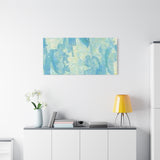 Abstract Aqua Brushstroke Canvas Print — Coastal Blue Wall Art