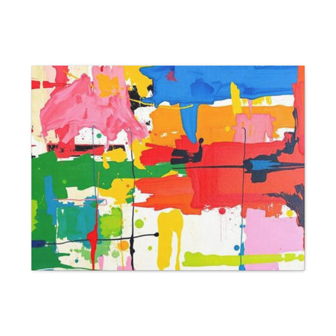 Abstract Color Splash Matte Canvas Print — Vibrant Modern Wall Art