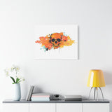 Skull Art Canvas Print – Vibrant Paint-Splash Skull Wall Decor