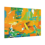 Abstract Orange & Green Canvas Art — Vibrant Modern Wall Decor