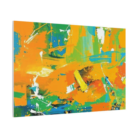 Abstract Orange & Green Canvas Art — Vibrant Modern Wall Decor