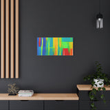 Abstract Rainbow Blocks Matte Canvas Print