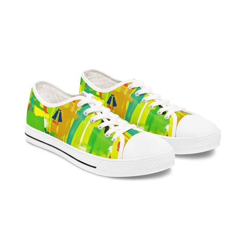 Women's Low Top Sneakers — Vibrant Tropical Abstract Print