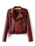 Full Size Zip Up Leather Motorcycle Biker Jacket Plus Size