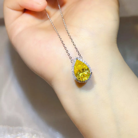 5 Carat 925 Sterling Silver Moissanite Pendant Necklace