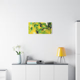 Abstract Green & Yellow Matte Canvas Print – Vibrant Modern Wall Art