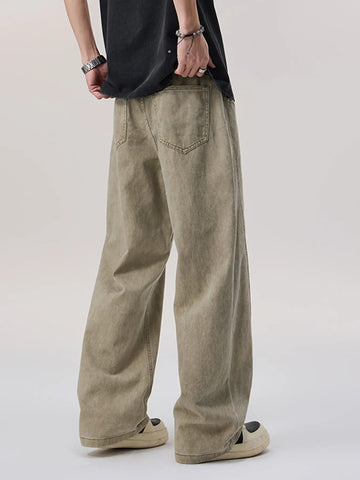 Men's Vintage Wash Wide Leg Pants