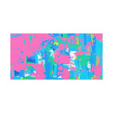 Neon Splash Abstract Canvas Print – Bright Pink & Aqua Modern Wall Art
