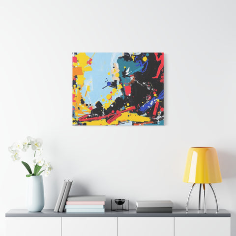 Abstract Color Splash Matte Canvas Print — Modern Stretched Wall Art