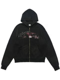 Men's Graphic Zip-Up Hoodie with Pockets