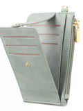 Zippered Leather Card Holder Wallet
