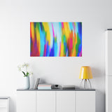 Abstract Rainbow Waves Matte Canvas Print — Vibrant Colorful Wall Art