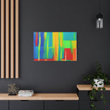 Abstract Rainbow Blocks Matte Canvas Print