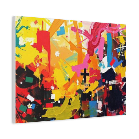 Abstract Color Splash Canvas Print - Vibrant Stretched Matte Wall Art