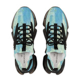 Mesh Sneakers — Aqua Tie-Dye Athletic Shoes for Men