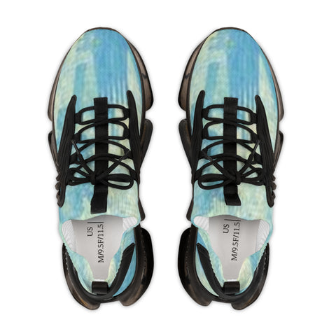 Mesh Sneakers — Aqua Tie-Dye Athletic Shoes for Men