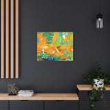 Abstract Orange & Green Canvas Art — Vibrant Modern Wall Decor