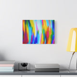 Abstract Rainbow Waves Matte Canvas Print — Vibrant Colorful Wall Art