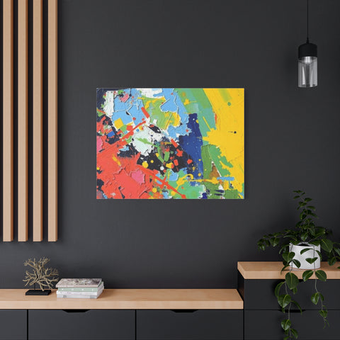 Abstract Color Splash Matte Canvas — Stretched Wall Art