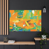 Abstract Orange & Green Canvas Art — Vibrant Modern Wall Decor