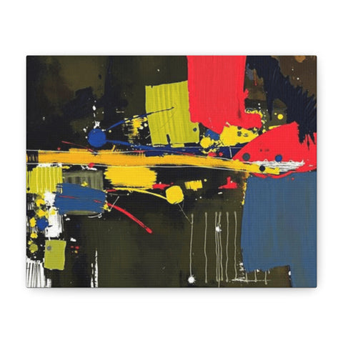 Abstract Color Splash Matte Canvas Print — Modern Stretched Wall Art