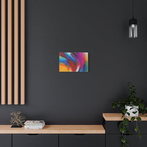 Abstract Rainbow Swirl Matte Canvas Print (Stretched)