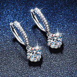 1 Carat Moissanite 925 Sterling Silver Drop Earrings