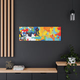 Abstract Splash Colorful Matte Canvas Wall Art – Vibrant Modern Stretched Print