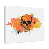 Skull Art Canvas Print – Vibrant Paint-Splash Skull Wall Decor