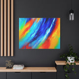 Abstract Rainbow Wave Matte Canvas Print — Vibrant Stretched Wall Art