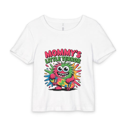 Mommy's Little Terror Baby Tee — Cute Monster Skateboard Kids Shirt