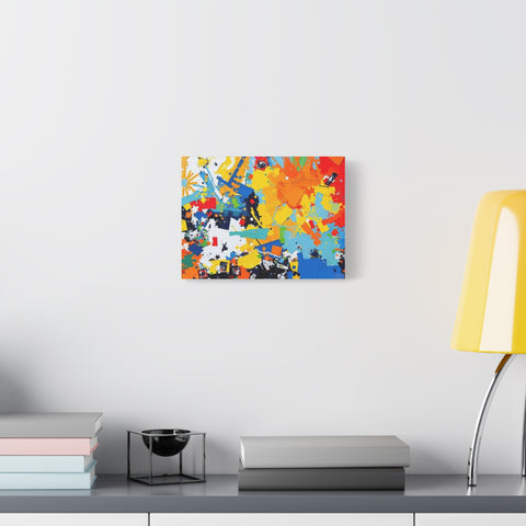 Abstract Splash Colorful Matte Canvas Wall Art – Vibrant Modern Stretched Print