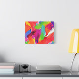 Abstract Rainbow Brushstrokes Matte Canvas Wall Art — Vibrant Stretched 1.25"