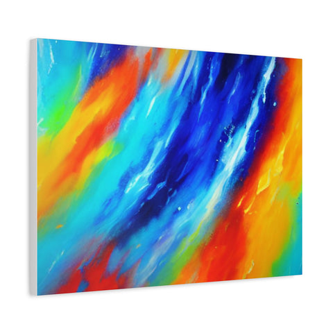 Abstract Rainbow Wave Matte Canvas Print — Vibrant Stretched Wall Art