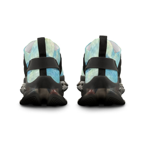 Mesh Sneakers — Aqua Tie-Dye Athletic Shoes for Men