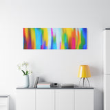 Abstract Rainbow Waves Matte Canvas Print — Vibrant Colorful Wall Art