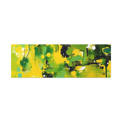 Abstract Green & Yellow Matte Canvas Print – Vibrant Modern Wall Art