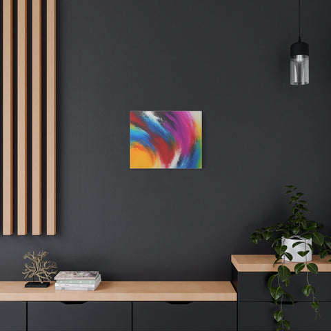 Abstract Rainbow Swirl Matte Canvas Print (Stretched)